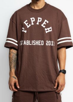 Camiseta Oversized Linha (Marrom)